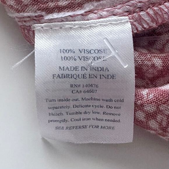 Faherty Montara Dress Size Medium Mauve Leaf Floral Feminine Vacation Casual - Picture 7 of 10